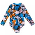 thumbnail image 3 of GYRATEDREAM Kids Girls Rashguard Swimsuit UV 50+ Long Sleeve Swimwear Zip, Style#A 11-12 Years, 3 of 7