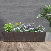 Large Planters Box for Outdoor Plants Raised Garden Bed Box with Legs Drainage Plug Rectangular Garden Planter for Patio Balcony Planting Flowers,Vegetables,Tomato,Herbs 61.42*15.35*14.96 inch
