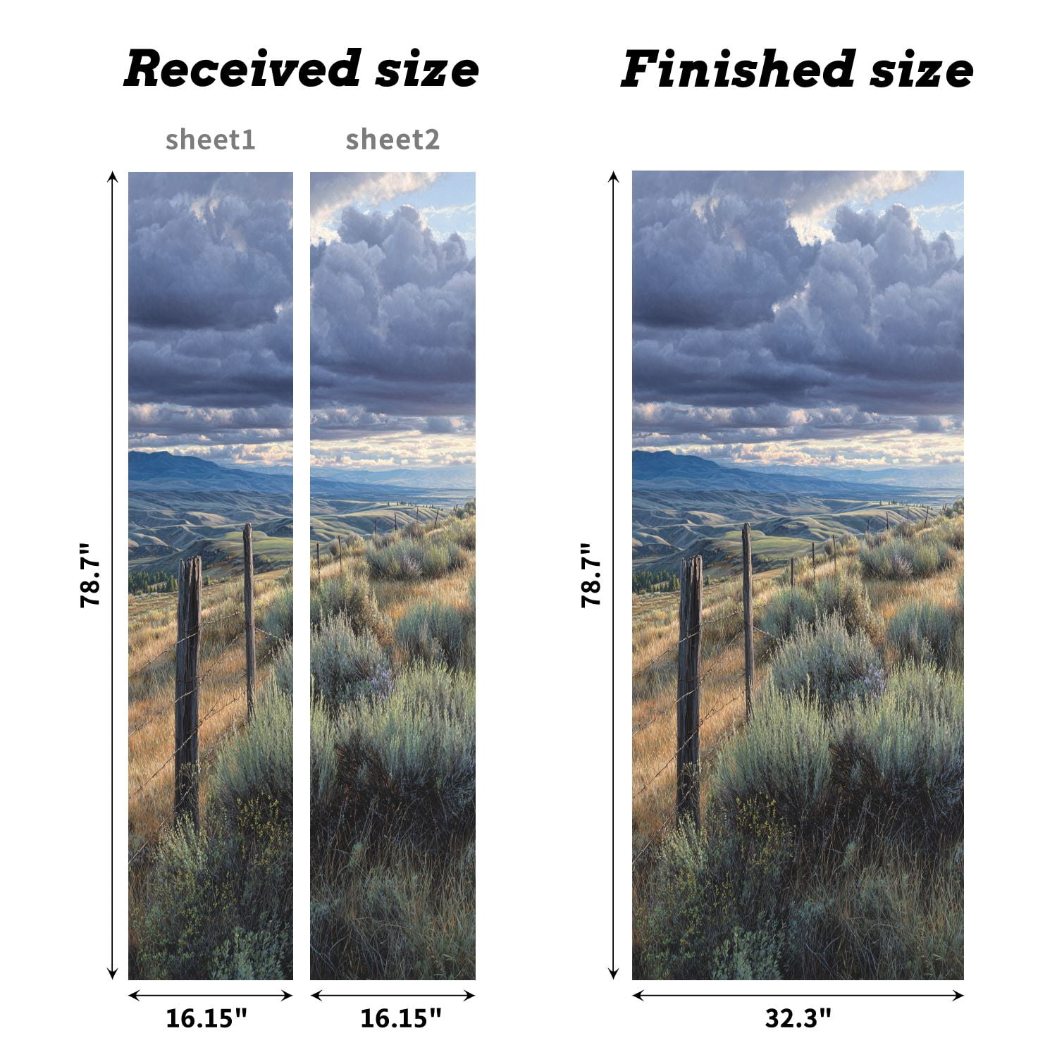 Self Adhesive Vinyl Refrigerator Wrap Set North Dakota Prairie Door Mural Removable Fridge Sticker Peel and Stick&nbsp;Full Door Cover Decal Kitchen Bar Decor