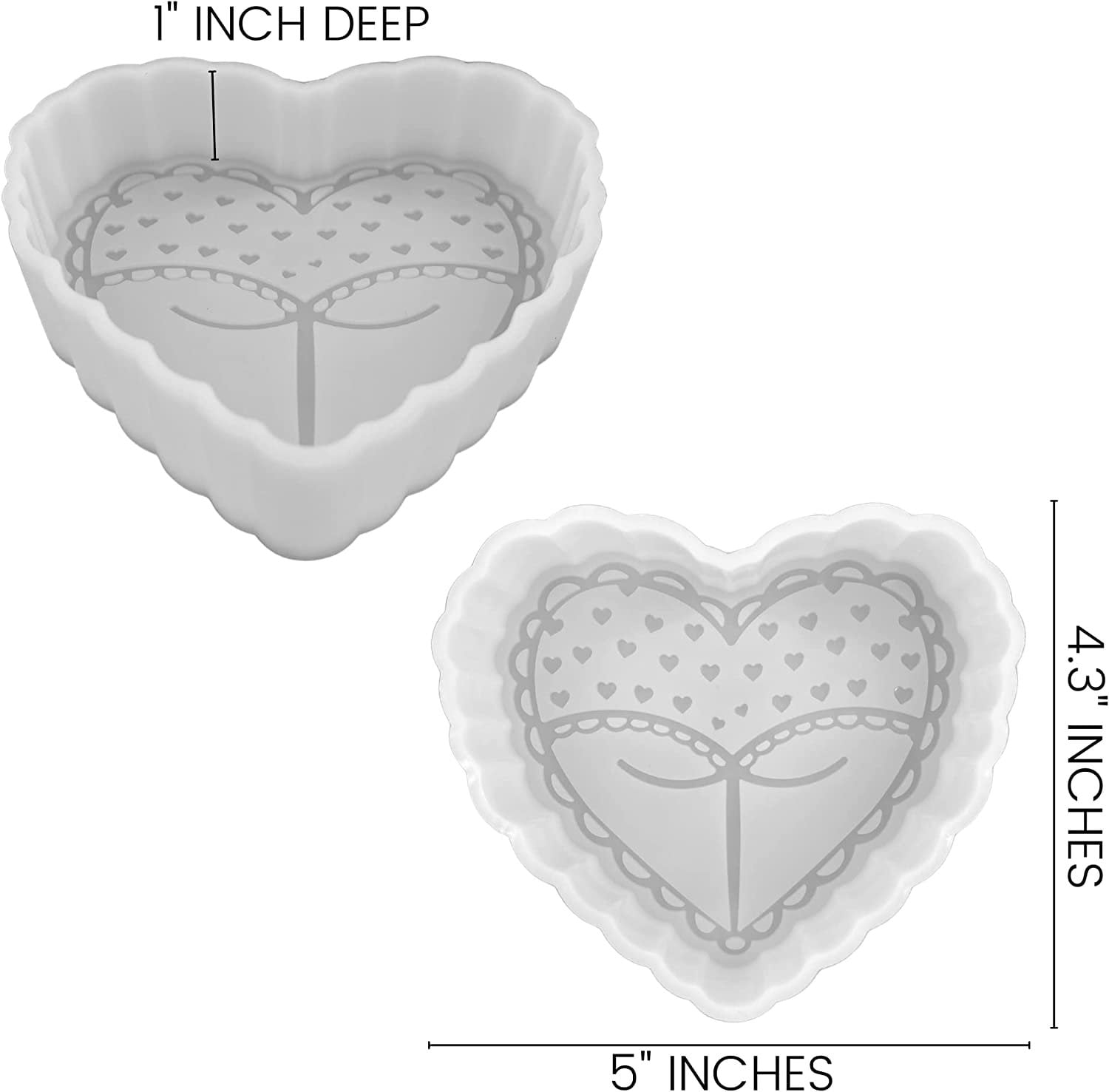 Valentine Truck Boho Rainbow Lace Heart Shaped Butt Wings with Heart Car Freshie Molds  4pk  Bulk Wholesale Pack for Scented Aroma Beads Oven Safe up to 400F Valentines Day Freshie Supplies Holiday