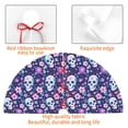 thumbnail image 3 of KLL 48" Christmas Tree Skirt Skull Purple Flower Xmas Tree Skirts Mat for New Year Xmas Holiday Party Indoor Outdoor Home Decoration, 3 of 5