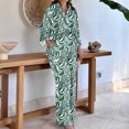 thumbnail image 2 of Plus Size Two Piece Sets for Women Long Sleeve Button Down Shirt and Wide Leg Pants Floral Print Loose Casual Suits (Green S), 2 of 6