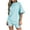 Light blue, variant on TIHLMK 2 Piece Outfits for Women Women Fashion Casual Summer Printing Short Sleeve O-Neck Top And Shorts Set Gift for Women