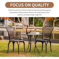 thumbnail image 6 of ZXNYH Outdoor Bistro Set 3 Piece Cast Aluminum Patio Bistro Sets, All Weather Bistro Table Set with Umbrella Hole, Bistro Table and Chairs Set of 2 for Porch, Yard, Balcony, Black, 6 of 7