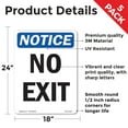 thumbnail image 2 of No Exit OSHA Notice Vinyl Decal Label 24 Inch x 18 Inch - 5 Pack, 2 of 6