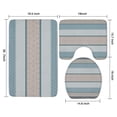 thumbnail image 3 of Blue Geometric Striped Pattern Bathroom Rugs Sets 3 Piece,Toilet Cover Set,Absorbent Non Slip Bathroom Mats Sets with U-Shaped Contour Rug Toilet Rug Set, 3 of 5