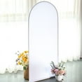 thumbnail image 4 of BalsaCircle 5 ft White Fitted Matte Spandex Round Top Wedding Arch Backdrop Stand Cover Party Events Decorations, 4 of 7