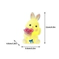 thumbnail image 4 of Sruoe LED Light-Up Easter Bunny Figurine with Pink Rose, Glowing Yellow Rabbit Tabletop Decoration, Easter Home Decor Farmhouse Gift for Mantel Desktop, 4 of 6