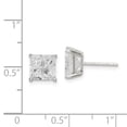 thumbnail image 5 of Auriga Fine Jewelry 925 Sterling Silver 7mm Square Cross-Cut CZ Basket Set Stud Earrings for Women (L-7mm, W- 7mm), 5 of 5