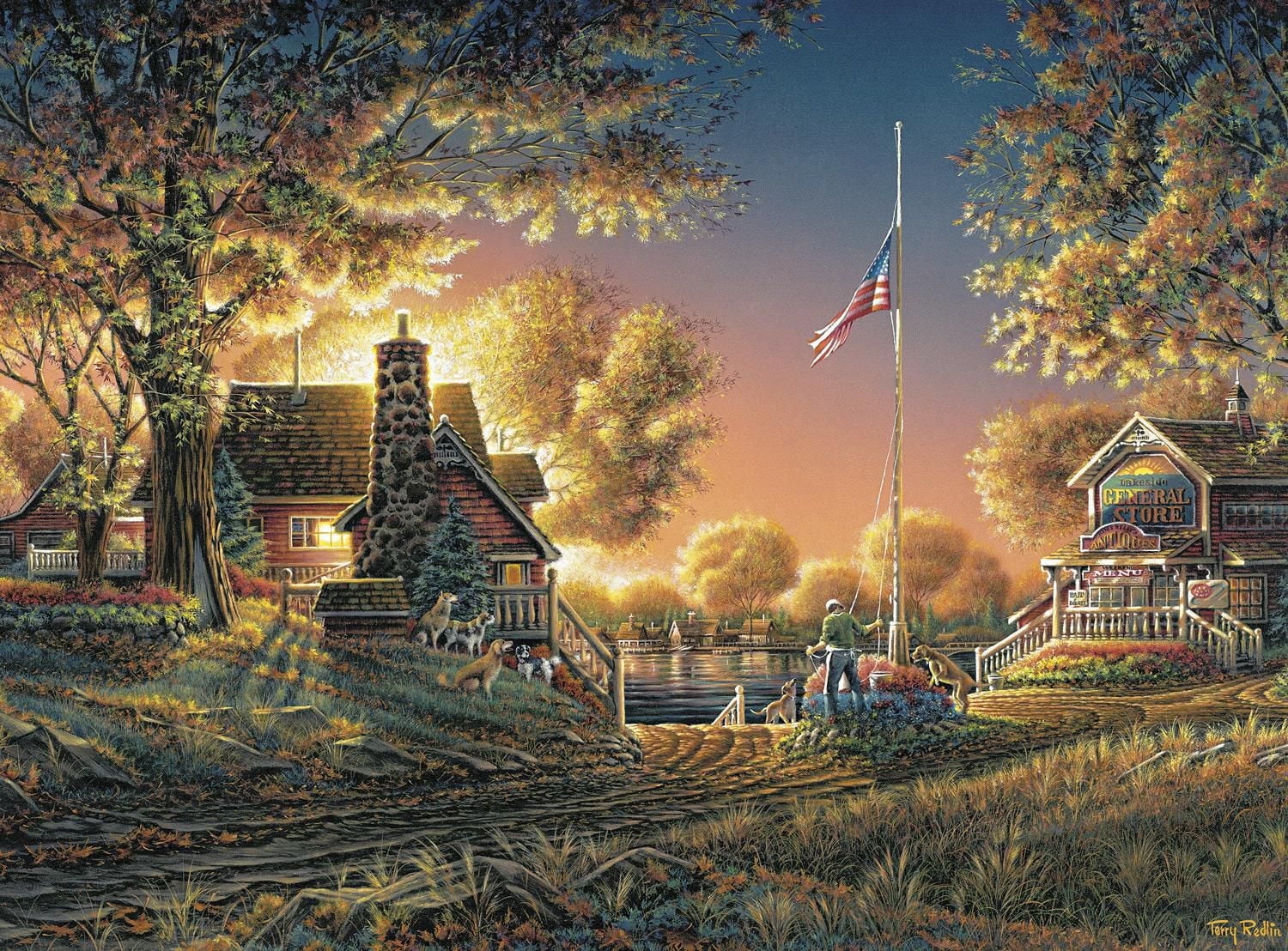 Buffalo Games Le puzzle Terry Redlin Good Evening America en 1000 pièces
