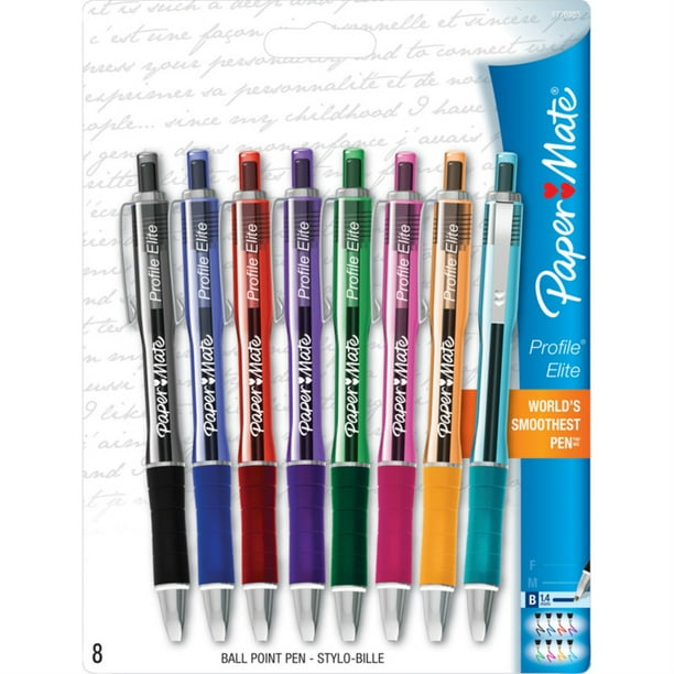 Paper Mate Profile Elite Pens, Assorted 8Pack