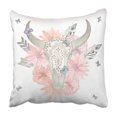 thumbnail image 1 of Funda de almohada Bohemia ABPHQTO de Acuarela de Pluma de Toro Rosa 40x40 cm, 1 of 1