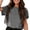 grey, variant on Women's Short Sleeve Crew Neck Crop T‑Shirt Casual Loose Fit Basic Tee