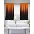 thumbnail image 4 of Burnt Orange Black Ombre Sheer Curtains 45 Inch Length 2 Panels Set, Modern Abstract Striped Gradient Voile Window Treatment Rod Pocket Small Kitchen Curtains Drapes for Bedroom 52"x45"x2, 4 of 7