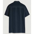 thumbnail image 4 of Saronite Stripe Camp Short Sleeve Cotton Shirt Top, Navy/White (Men's), 4 of 4