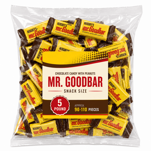 Hershey's Mr. Goodbar Milk Chocolate with Peanuts Candy Bars – Snack Size – Bulk Value Pack