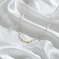 thumbnail image 5 of TURANDOSS Pearl Cross Necklace for Women, 14K Gold Plated Sideway Cross Necklace Dainty Pearl Choker Necklace for Women Trendy, 5 of 6