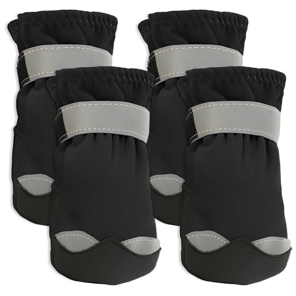 TELOLY 4Pcs Dog Shoes,Nylon Dog Boots for Hot Pavement,Small Dog Shoes,Black,2.2In