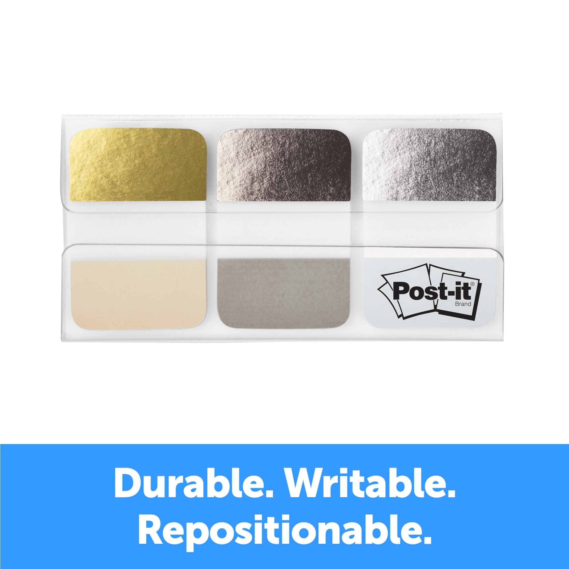 (6 pack) Post-It Foil Tabs, Metallic Colors, 1" x 1.5", 36 Tabs/Pack