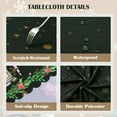 thumbnail image 2 of Christmas Rectangle Tablecloth 60×84 Inch,Washable Polyester Nutcracker Table Cloth,Snowflake, Christmas Tree,Kitchen Decor for Party Dinner,Hunter Green, 2 of 5