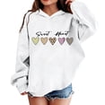 thumbnail image 2 of Vividxx Hoodies For Girls Fashion Heart Print Long Sleeve Hooded Sweatshirts Soft Fall Outerwear Comfortable Pullover Fashion Clothing 3-4 Years, 2 of 4