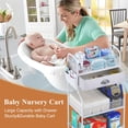 thumbnail image 4 of Gofinoday Baby Diaper Caddy Cart Organizer and Storage-3 Tier, 2+1 Dividers, 1 Drawer,Rolling Utility Cart，Bedside Nursery Essentials Holder for Newborn Baby Stuff for Bedroom,Changing Table, Crib., 4 of 7