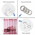 thumbnail image 3 of Polyester Fabric Valentine's Day Shower Curtain, Romantic Love Roses Truck Ombre Pink Waterproof Bathtub Curtain Bathroom Decor Set with Hooks 36 x 72 Inches, 3 of 6