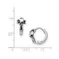 thumbnail image 3 of White Stainless Steel Earring Hinged Huggie Women'S Cubic Zirconia CZ 15 mm 8, 3 of 3