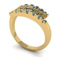 thumbnail image 2 of 0.235 ctw Wedding Band for Women - 14K Yellow Gold Blue Moissanite Stackable Eternity Ring, 2 of 6