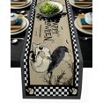 thumbnail image 1 of Halloween Table Runner, Crow Bat Black Plaid Rustic Table Runner for Holiday Birthday Party Kitchen Dining Table Home Decor,, 1 of 8