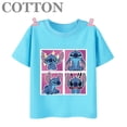 thumbnail image 3 of Camisetas de algodón para niños de moda de verano con múltiples estampados de manga corta y cuello redondo de Disney Stitch Anime, 3 of 5