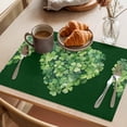 thumbnail image 3 of St. Patrick's Day Placemats Set of 12, Lucky Irish Shamrock Non-Slip Place Mats Washable Table Mats for Kitchen Dining Table Decorations Indoor/Outdoor, 3 of 9