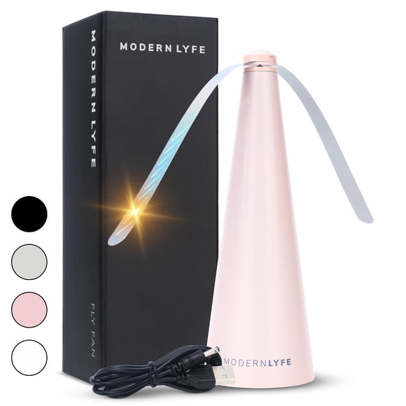 Abanicos para moscas para mesas - Funciona con pilas USB o AA - Matamoscas para cenar al aire libre o comida en fiestas, restaurantes, mesa al aire libre, girador de moscas, mantiene alejadas a las mo