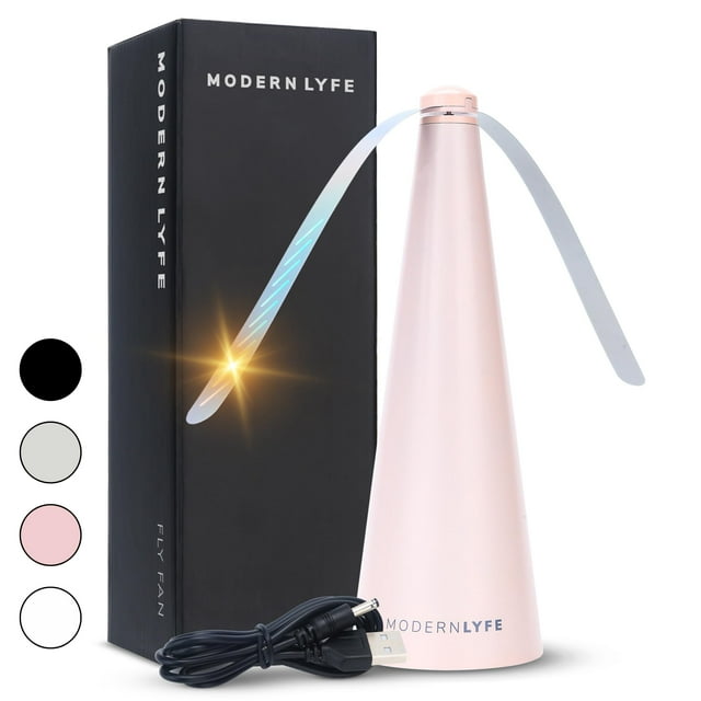 Abanicos para moscas para mesas - Funciona con pilas USB o AA - Matamoscas para cenar al aire libre o comida en fiestas, restaurantes, mesa al aire libre, girador de moscas, mantiene alejadas a las mo