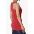 thumbnail image 4 of TheMogan Women's Basic Scoop Neck Racerback Stretch Cotton Tank Top Sleeveless Sporty Tee Dark Red S, 4 of 7