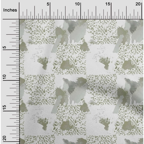 oneOone Cotton Silk Dusty Green Fabric Leopard Skin & Texture Watercolor Fabric For Sewing Printed Craft Fabric By The Yard 42 Inch Wide