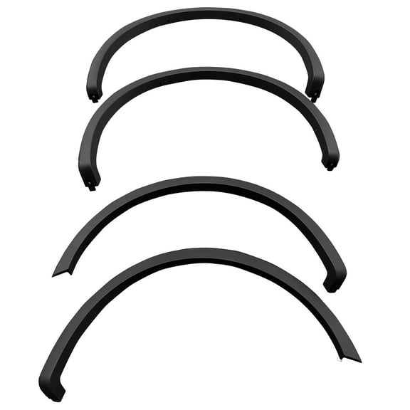 Ikon Motorsports 4PCS Driver Passenger Side Replacement Fender Flares Wheel Protector Exterior Auto Parts Compatible With 2015-2017 Ford F-150 F150 OE Factory Style PP Polypropylene Black