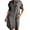 Gray, variant on asdoklhq Maternity Dress,Women's Dress Fashion Short Sleeve Slim Solid Color Imitation Denim Dress