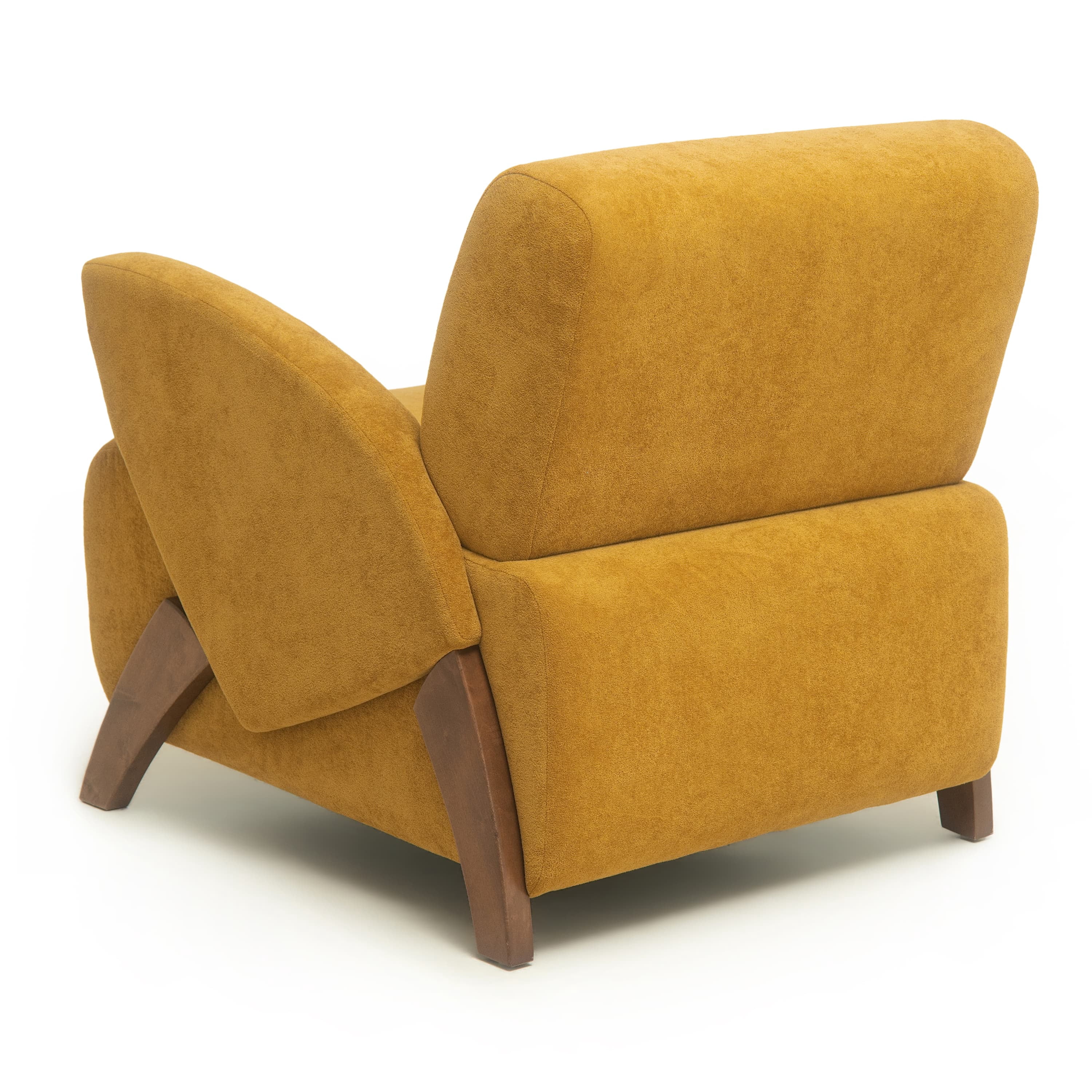 Aukfa 28" Plush Accent Chair, Upholstered Lounge Chair, Modern Reading Chair, Brown Yellow