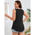 thumbnail image 7 of SHOWMALL Women's Plus Size Tank Tops 2 Pack, Casual Loose Fit Sleeveless Shirts, Basic U-Neck Flowy Summer Tops - Black & White 3X, 7 of 7