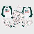 thumbnail image 1 of Conjuntos de pijamas navideños a juego para toda la familia, mangas raglán, estampado de hombre de jengibre, eslogan, cordón y bolsillos, 1 of 5