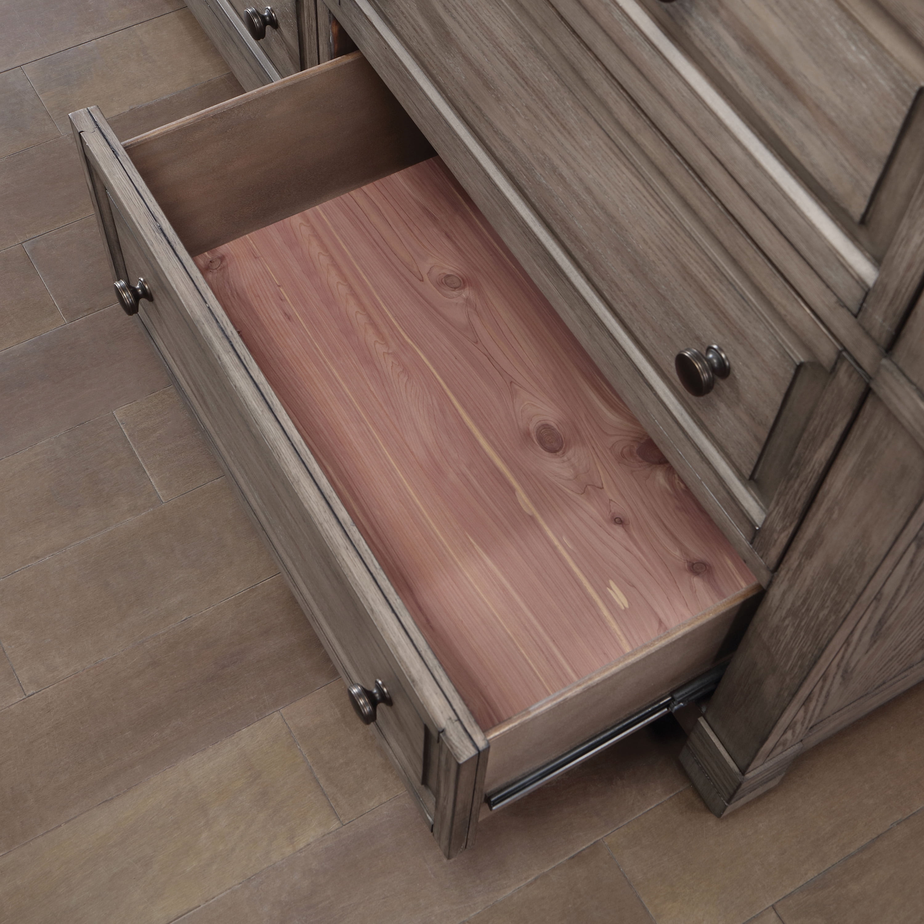Furniture of America Penny Wood 7-Drawer Dresser with Mirror, Gray