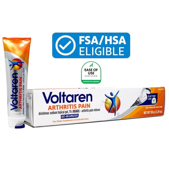Voltaren Arthritis Pain Relief Gel, 1% Diclofenac Sodium Topical NSAID, Original Prescription Strength, 5.29 oz