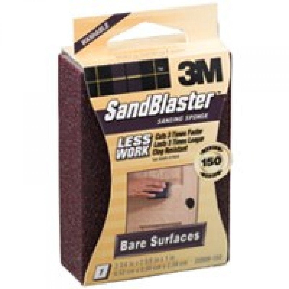 3M 20908150 150 Grit Sandblaster Bare Surface Sanding Sponge Block