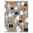 thumbnail image 7 of Halloween Little Flannel Blanket for Bed,Travel and Camping, Boo Grey Pumpkin Ghost Black Cat Skull Super Soft Cozy Blanket for All Seasons 32"x48:, 7 of 7