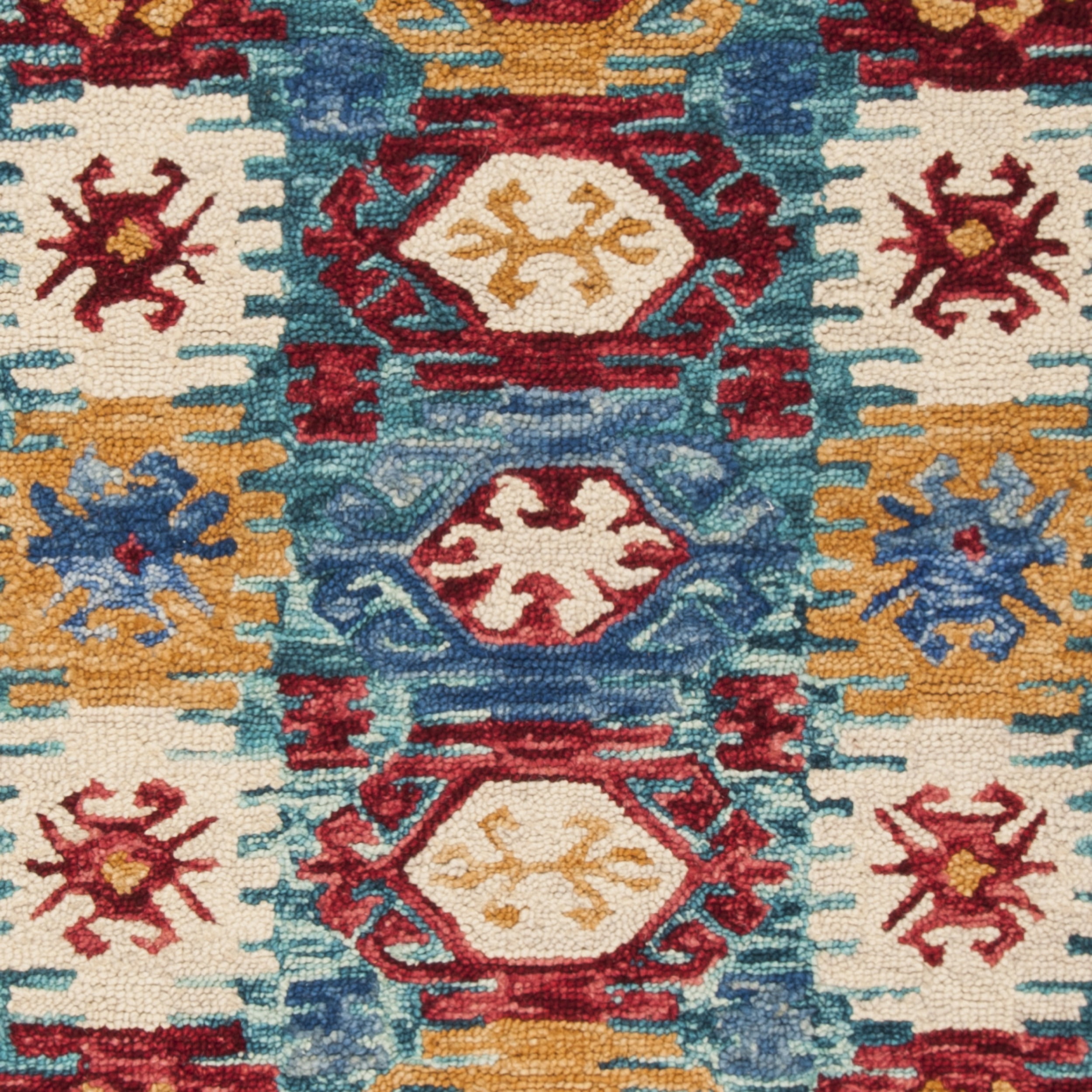SAFAVIEH Aspen Collection APN505A Handmade Blue / Red Rug