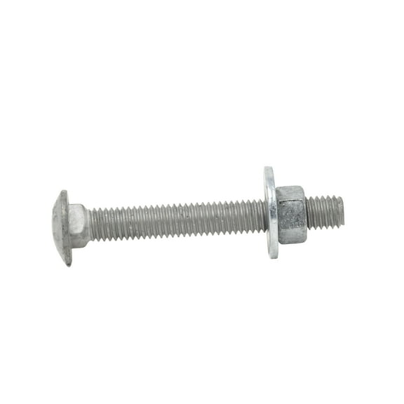 1/2"-13 x 6" Hot Dipped Galvanized Carriage Bolt w/Nuts & Flat Washers, Quantity 25 - by Fastener Depot, LLC
