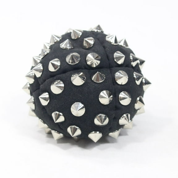 Zeekio Bad Ass Juggling Ball - Metal Studs on Eight Hand Sewn Panels (Black, Single)