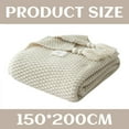 thumbnail image 6 of Machine Washable Throw Blanket, Classic Knitted Design Soft and Breathable Blanket for All-year Comfort, Multi-functional Use, 100% Cotton, 50" x 60", 6 of 6