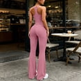 thumbnail image 4 of Ynynloco Womens Workout Sets 2 Piece Spaghetti Straps Crop Top High Waist Tummy Control Flared Leg Yoga Pants Yoga Pilates Outfits, 4 of 9
